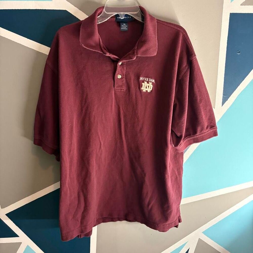 vintage notre dame  Men's Burgundy and Red Polo-shirts